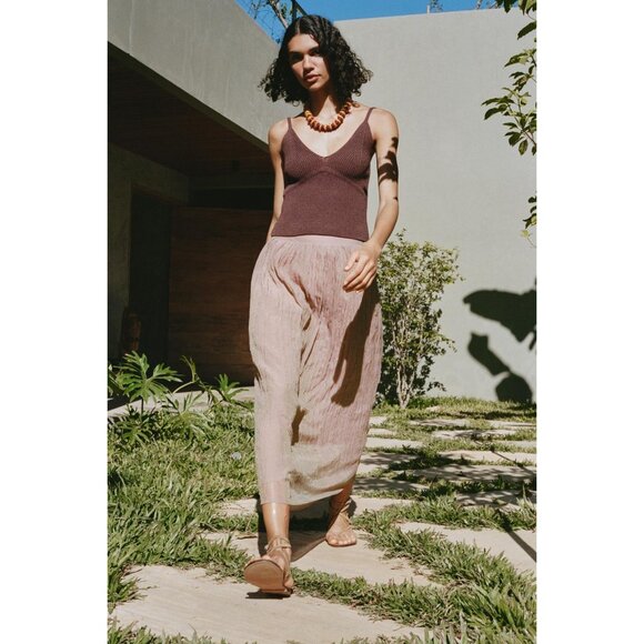 Zara Wrinkle Effect Skirt - Picture 3 of 9